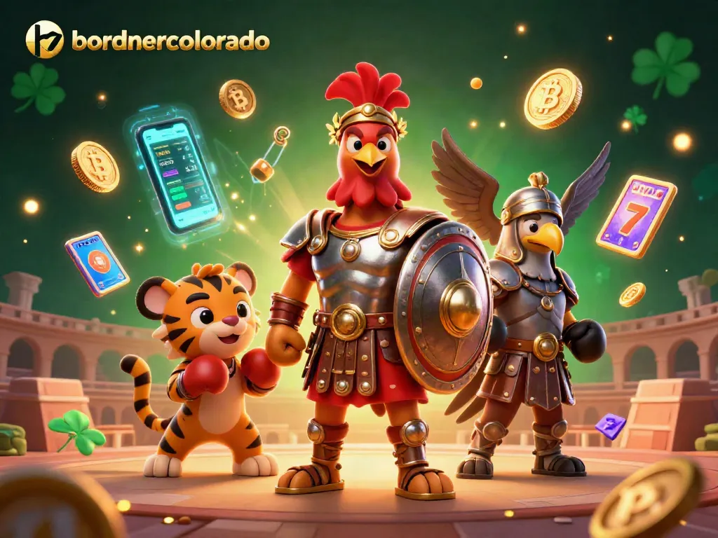 Experience exciting gameplay at bordnercolorado with a dynamic scene showcasing gladiators, crypto themes, and thrilling slot reels.