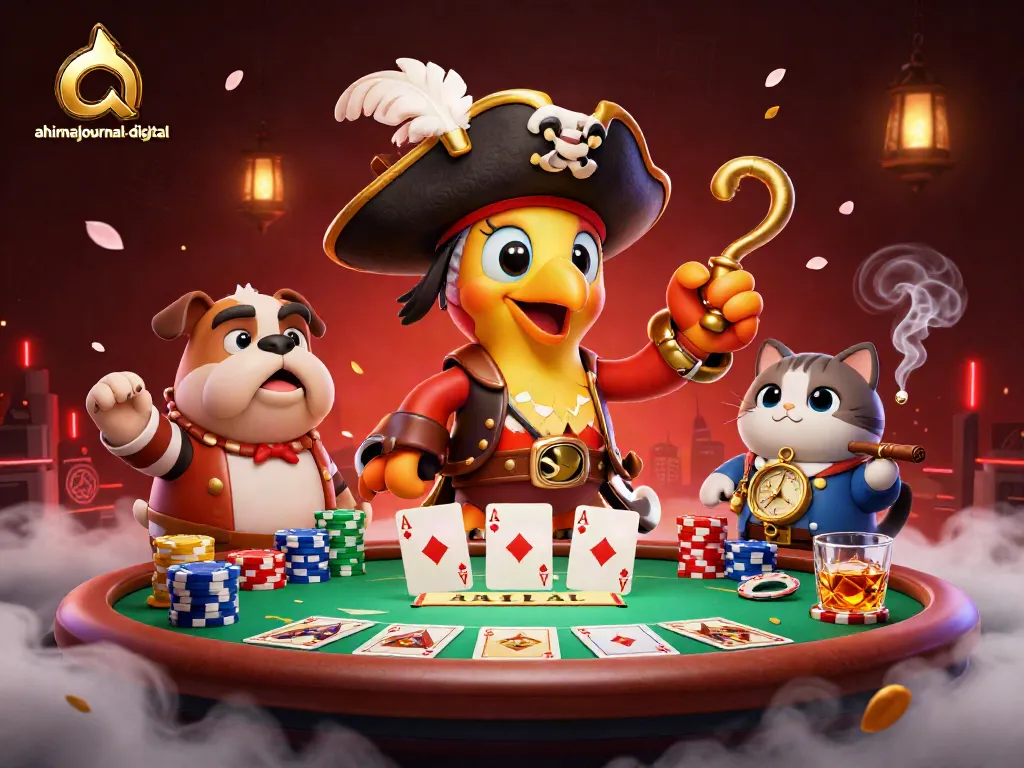 Engage with ahimajournal-digital featuring cartoon pirate characters at a vibrant casino scene.