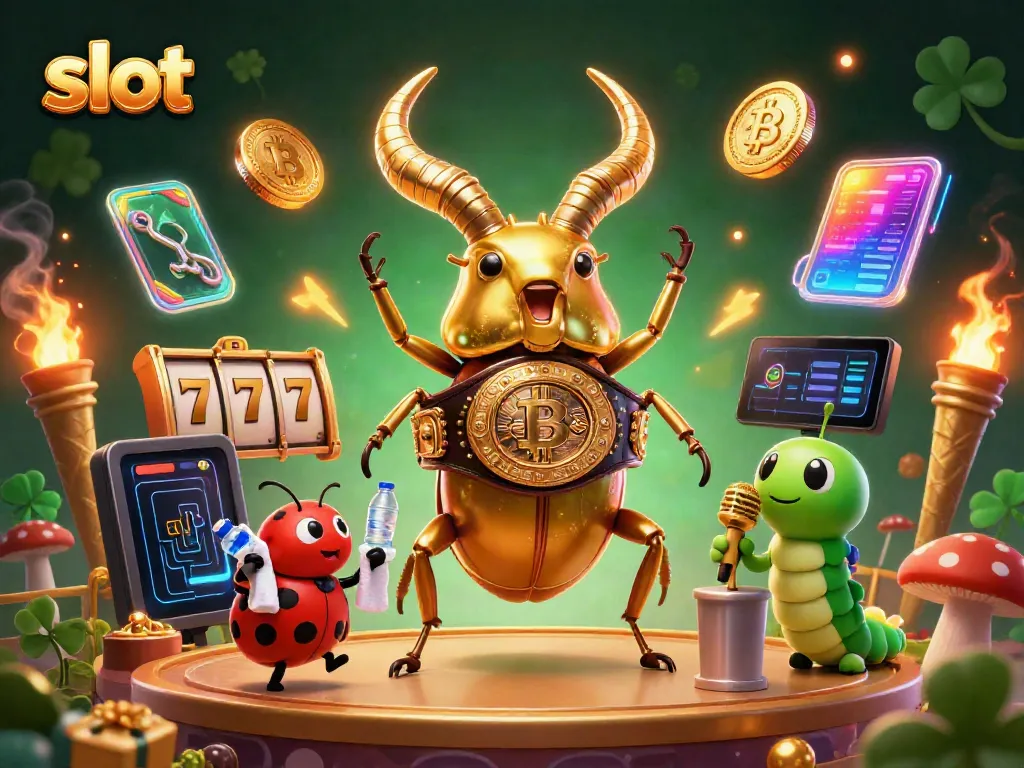 Spin the slot reels with giant beetle champion in an exciting casino showdown