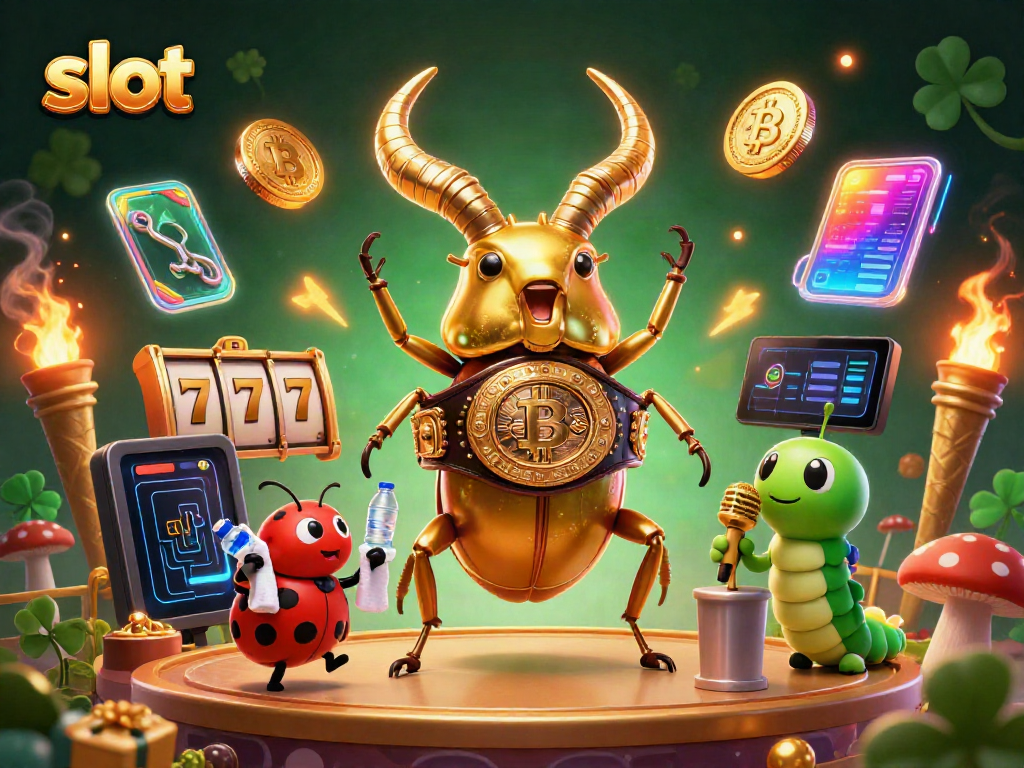 Spin the slot reels with giant beetle champion in an exciting casino showdown